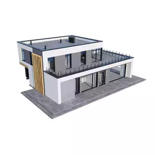 Modern house Premium 3D model 6