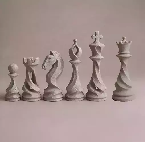 Modern Spiral Chess Piece Set