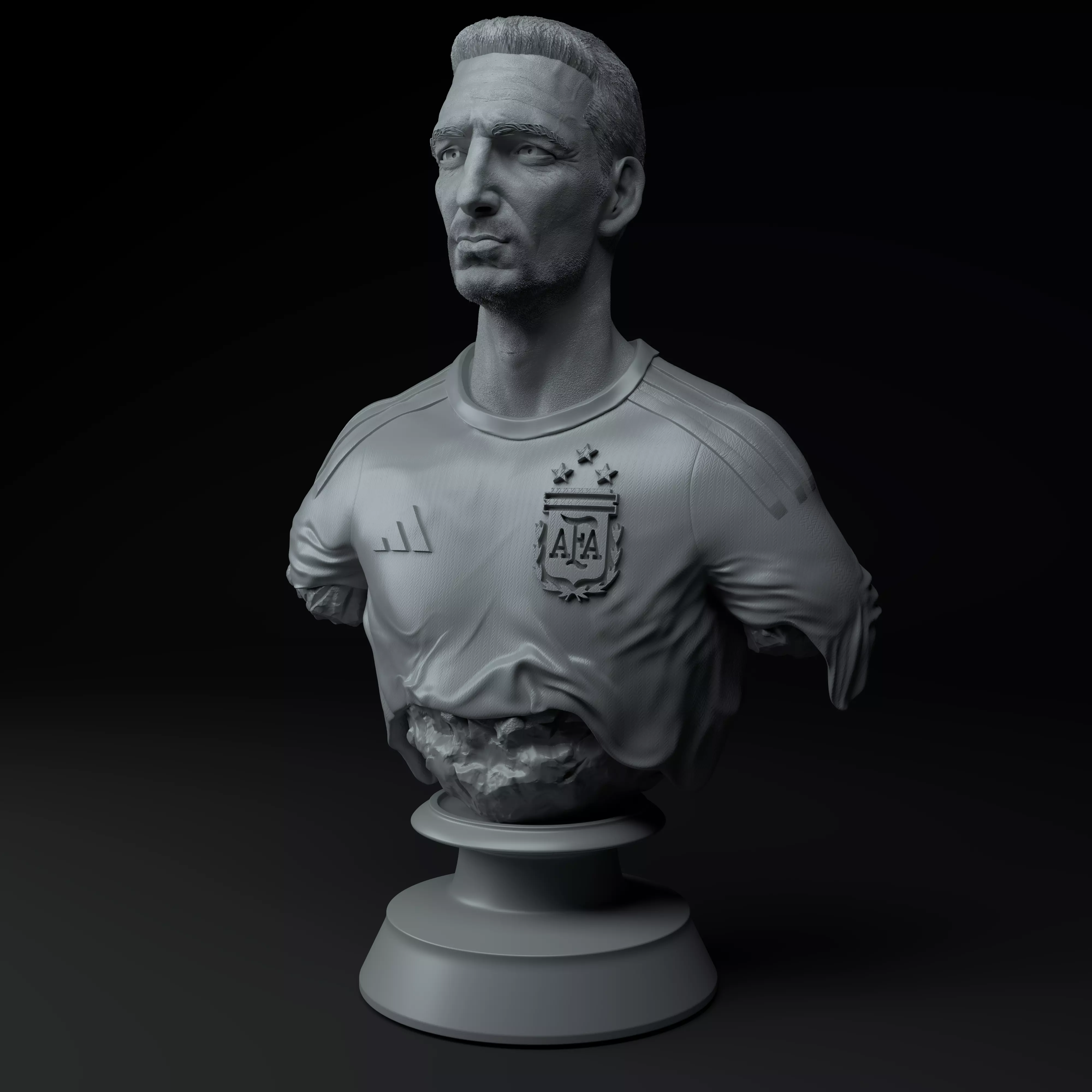 Lionel Scaloni Premium 3D Bust STL 3D model_1