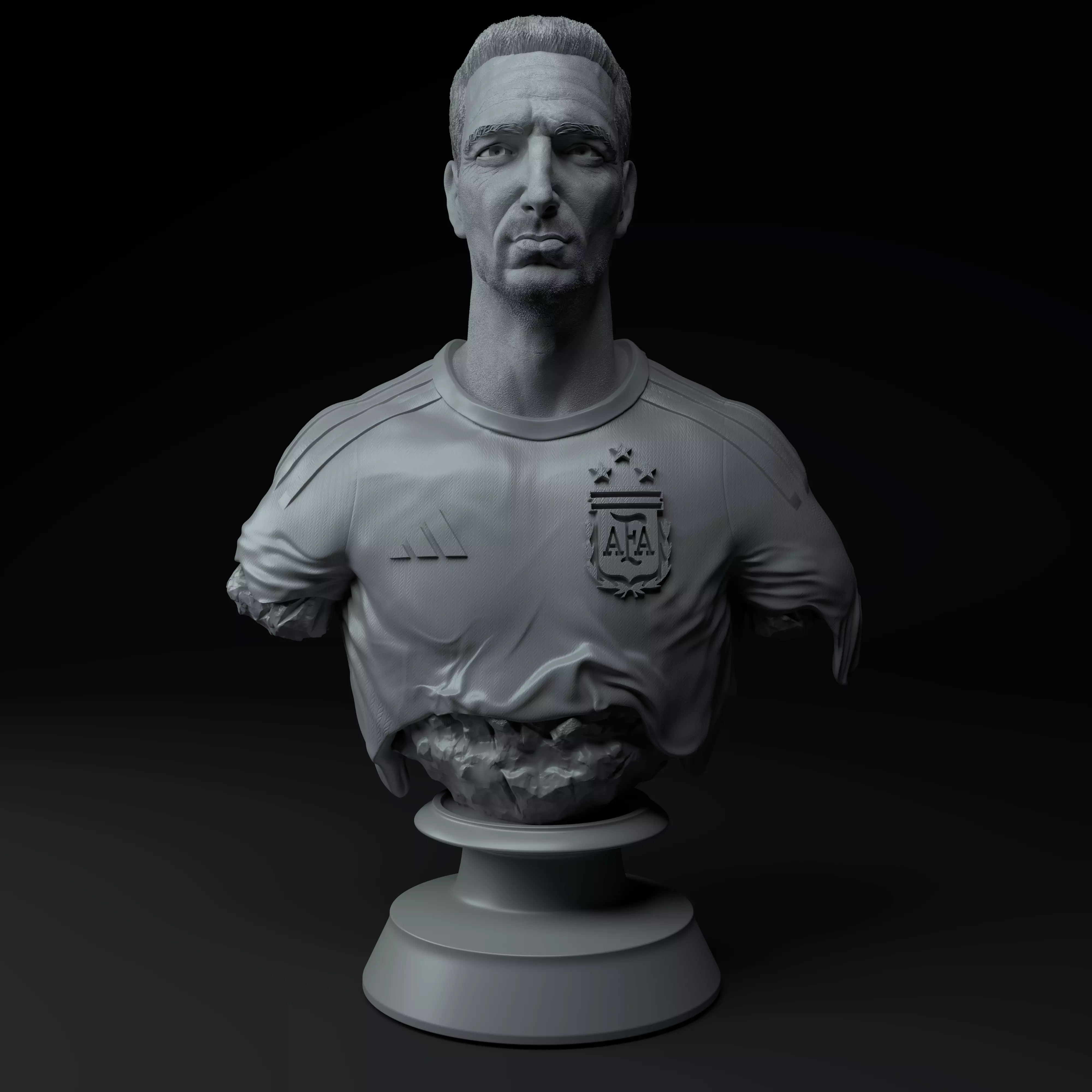 Lionel Scaloni Premium 3D Bust STL 3D model_0