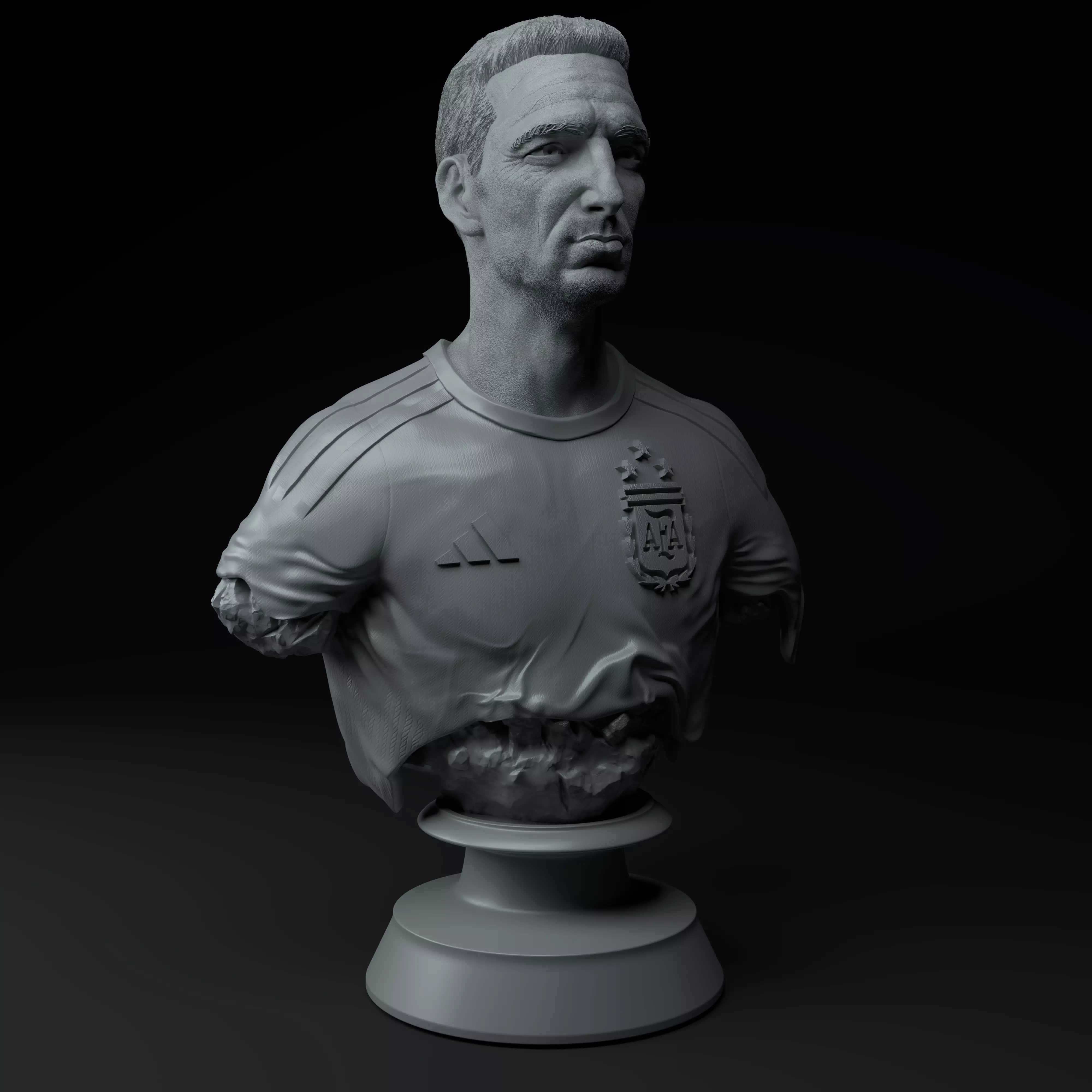 Lionel Scaloni Premium 3D Bust STL 3D model_7