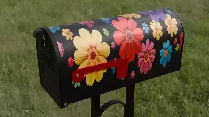 Painted Mailbox with Flowers
