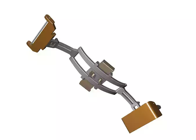 clasp watch buckle strap butterfly system Low-poly 3D model