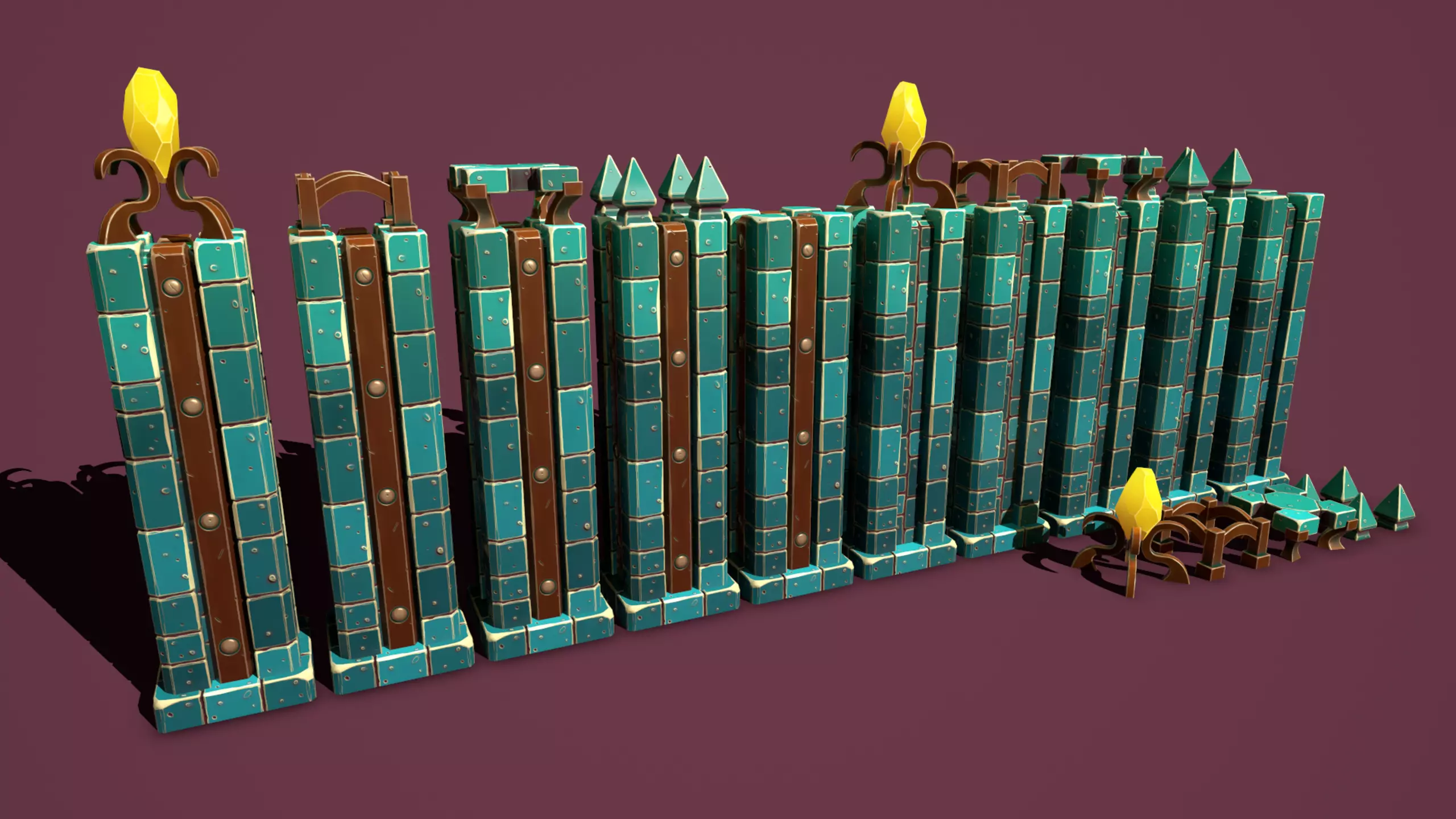 Fantasy obelisk 2 Free low-poly 3D model_1