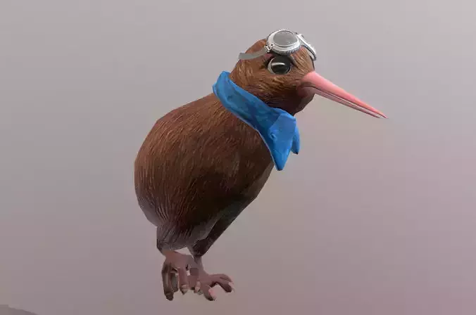 KIWI BIRD WALK Pbr Fbx Animated