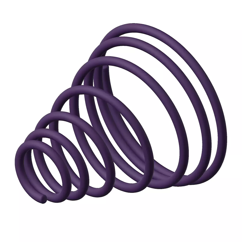 Plastic Conical Spring Toy 3D model_2