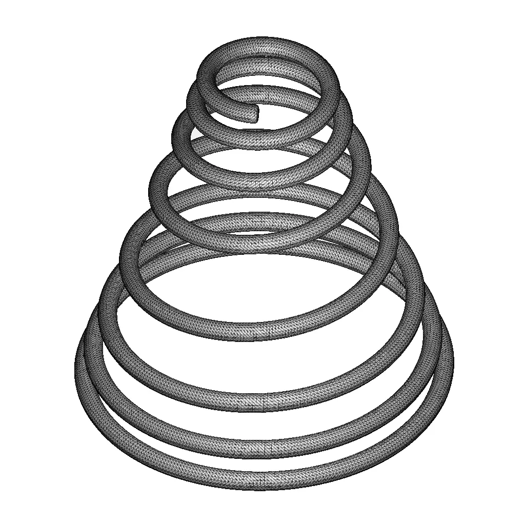 Plastic Conical Spring Toy 3D model_4