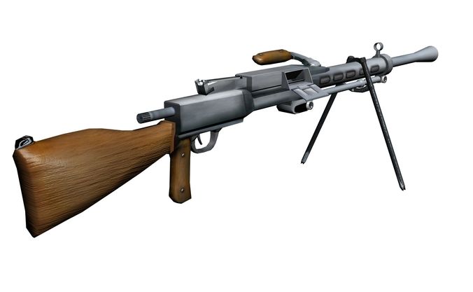 machine low-poly gun RP-46 Degtyaryov weapon weaponry Soviet arm Low-poly 3D model