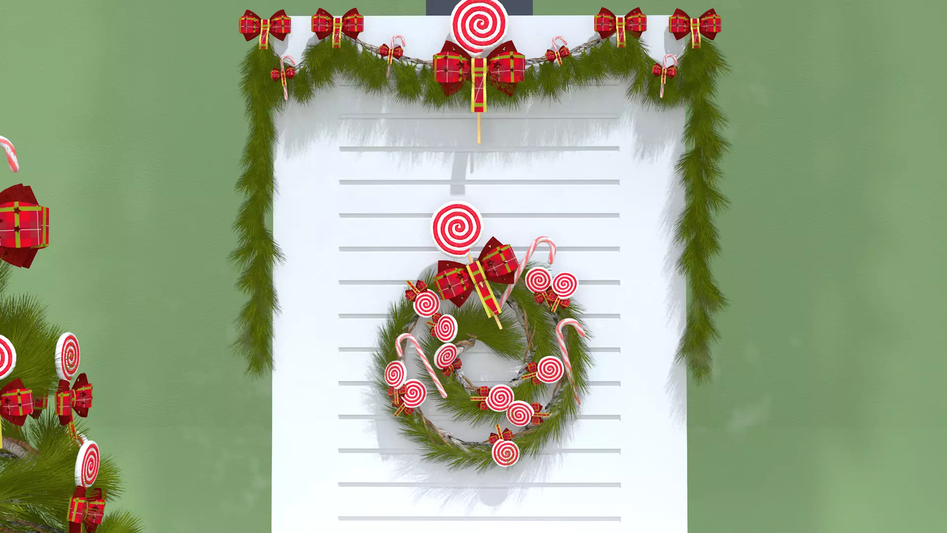 Christmas Lollipop Fireplace Full 3D Model 3D model_3