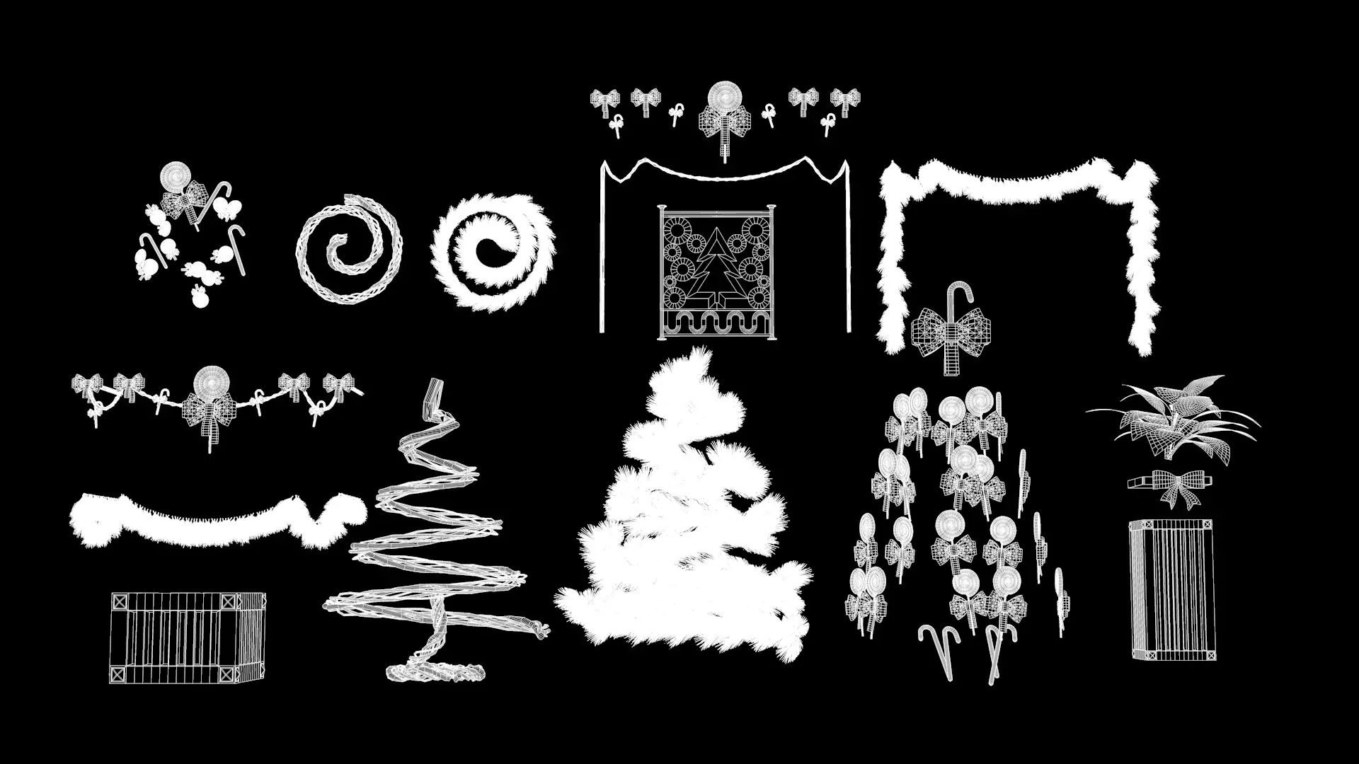 Christmas Lollipop Fireplace Full 3D Model 3D model_5