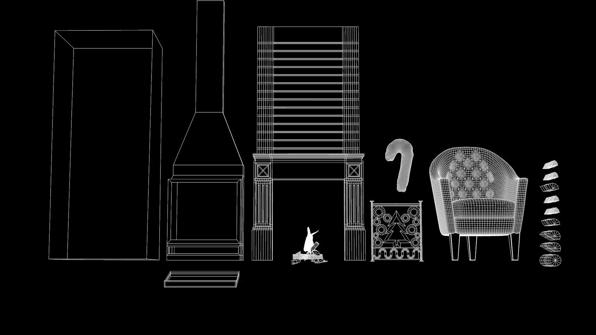 Christmas Lollipop Fireplace Full 3D Model 3D model_7