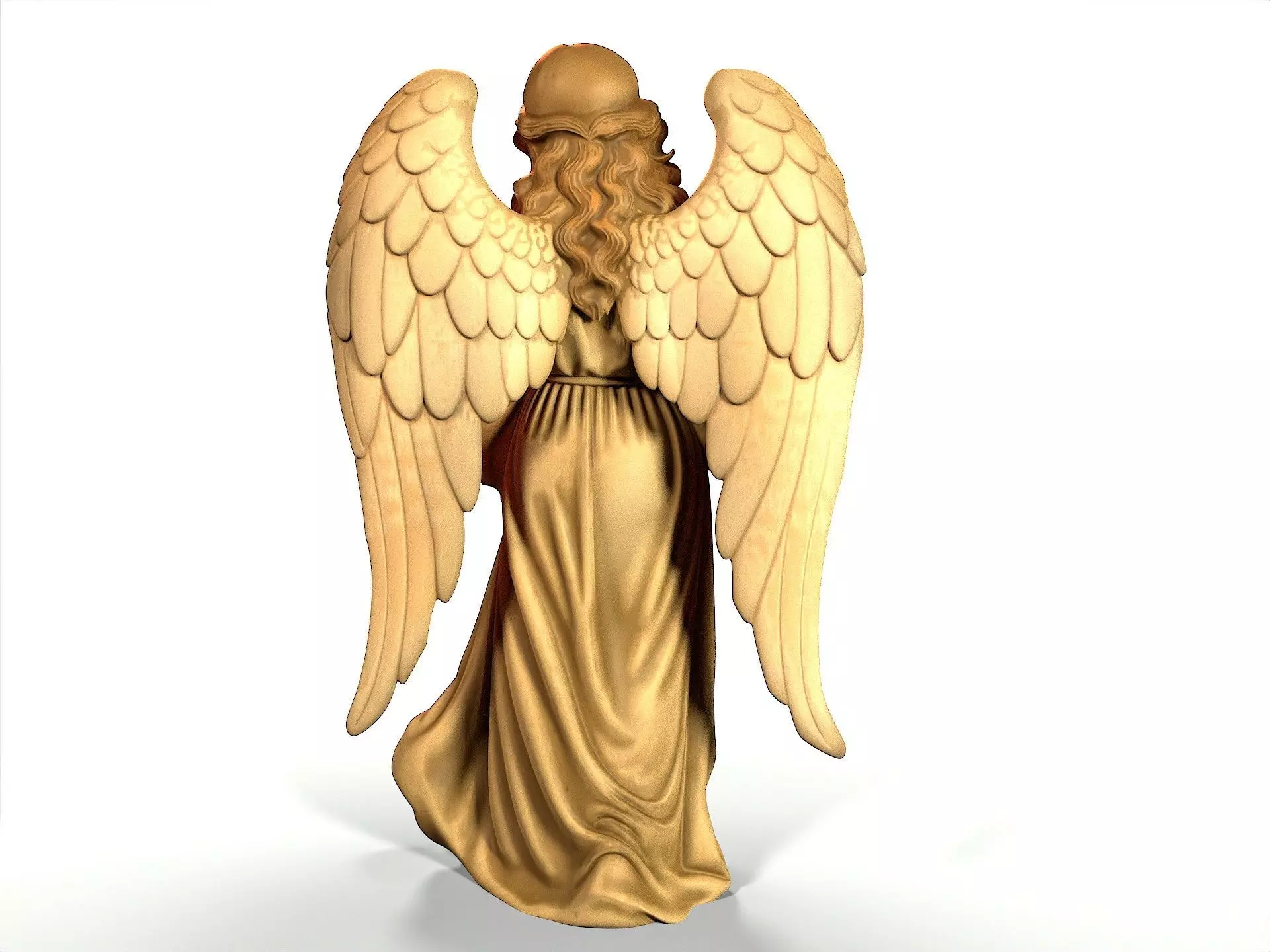 Angel with a candle 3D print model_4