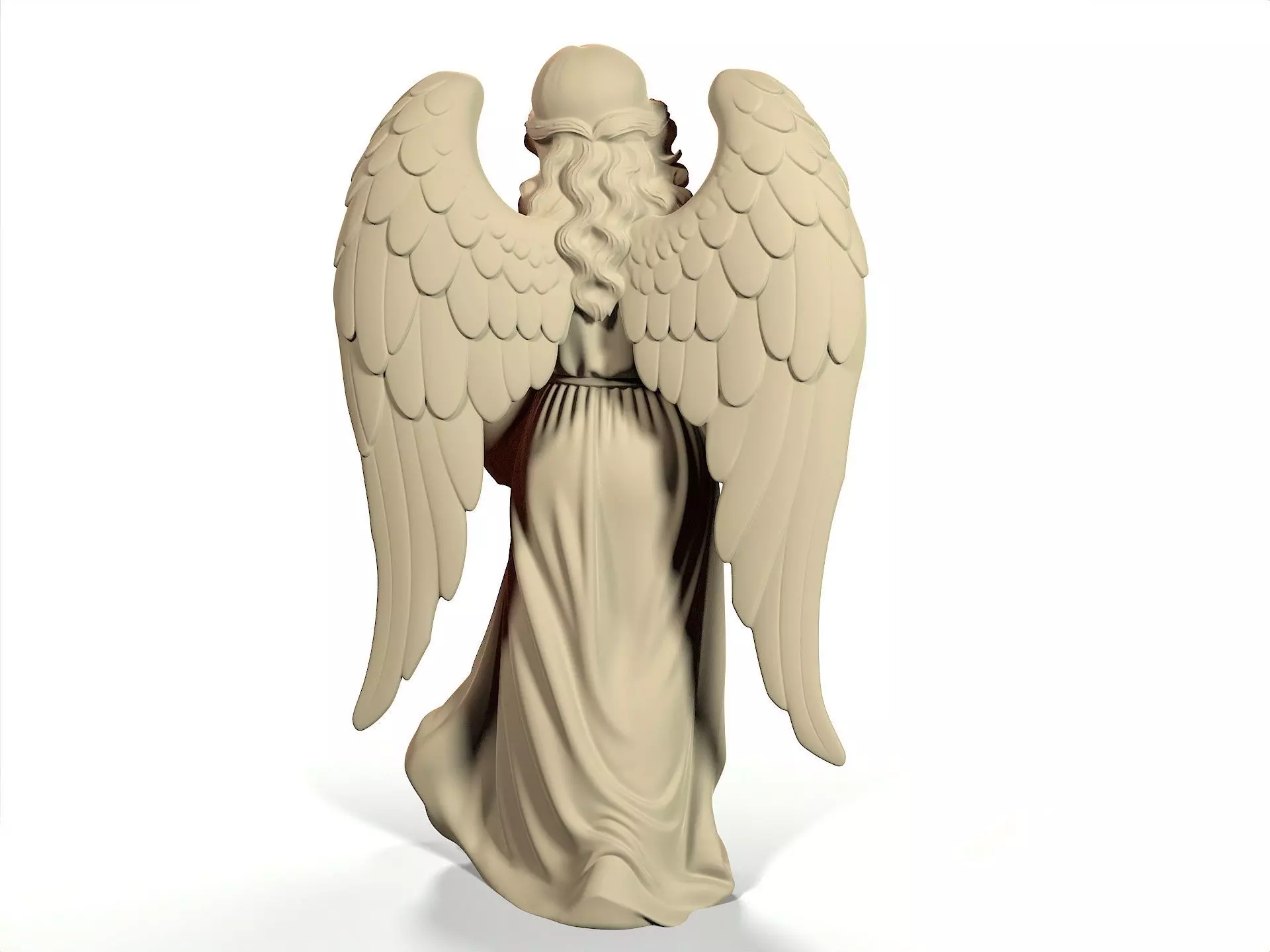 Angel with a candle 3D print model_8
