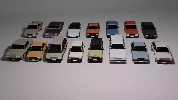 Low Poly Retro Car Pack 15 Classic Vehicles