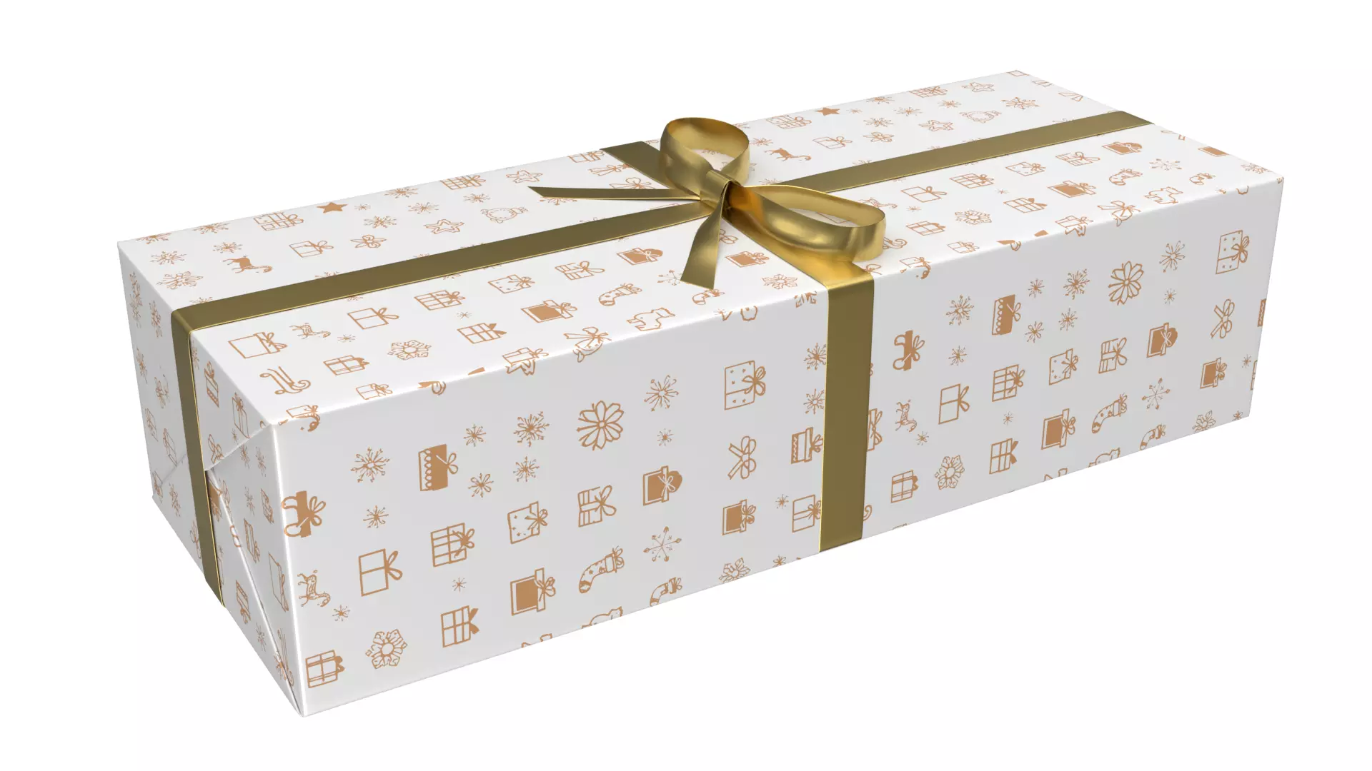 Christmas Present PBR White 08 3D model