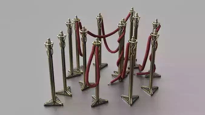 ART DECO BARRIER PACK Low-poly 3D model 3