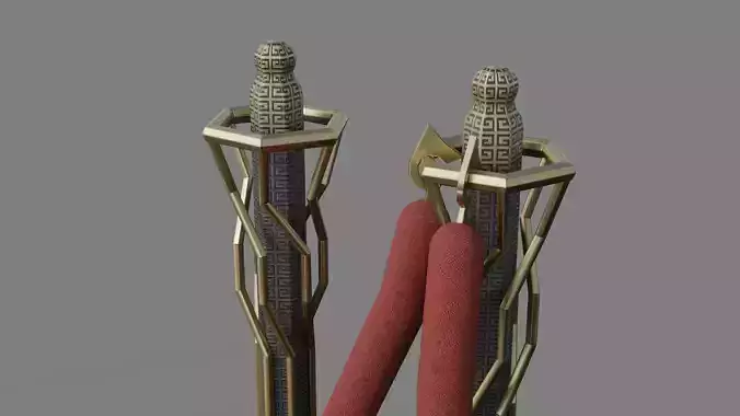 ART DECO BARRIER PACK Low-poly 3D model 6