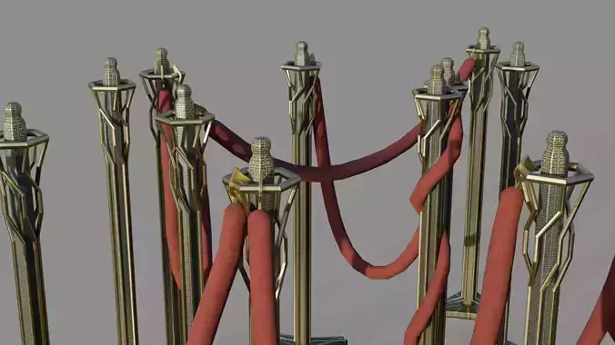 ART DECO BARRIER PACK Low-poly 3D model 4