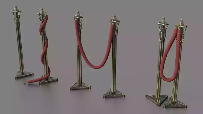 ART DECO BARRIER PACK Low-poly 3D model 2