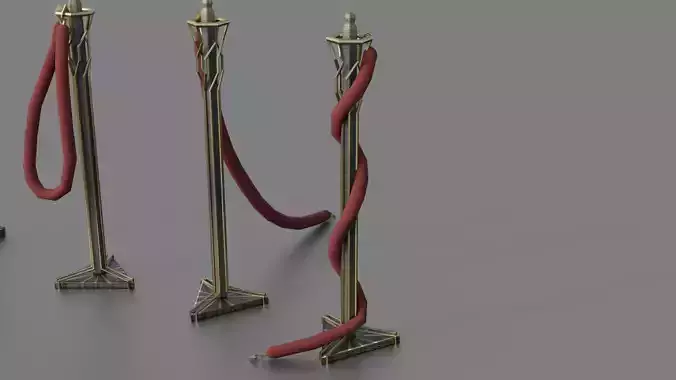 ART DECO BARRIER PACK Low-poly 3D model 7