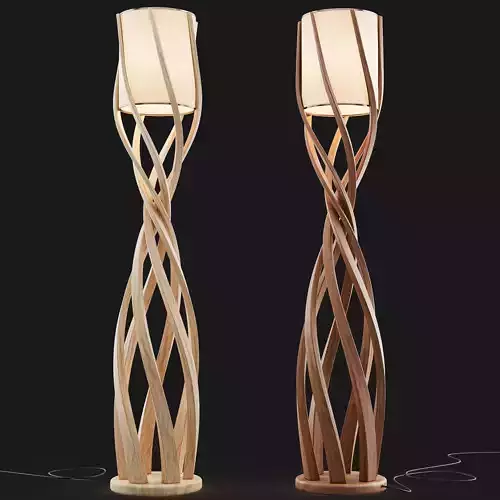 Entouine Floor Lamp Wooden Organic Light