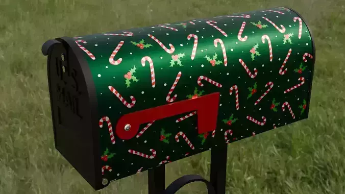Painted Mailbox with Christmas Theme