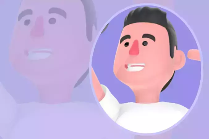 Stylized 3D Male Photographer Character - Cartoon Selfie Pose