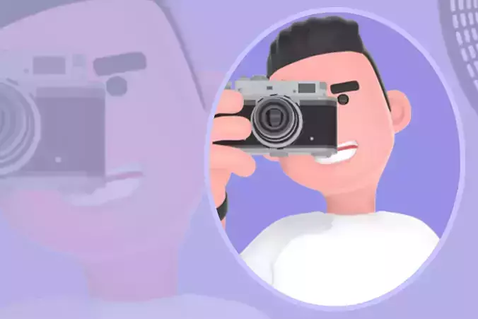 Stylized 3D Male Photographer Character - Relaxed Filming Pose