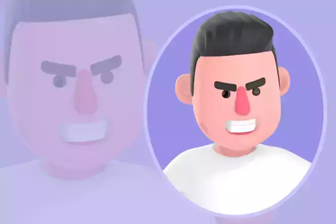 Stylized 3D Male Photographer Character - Angry Filming Pose