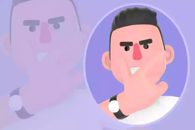 Stylized 3D Male Photographer Character-Confident Thinking Pose