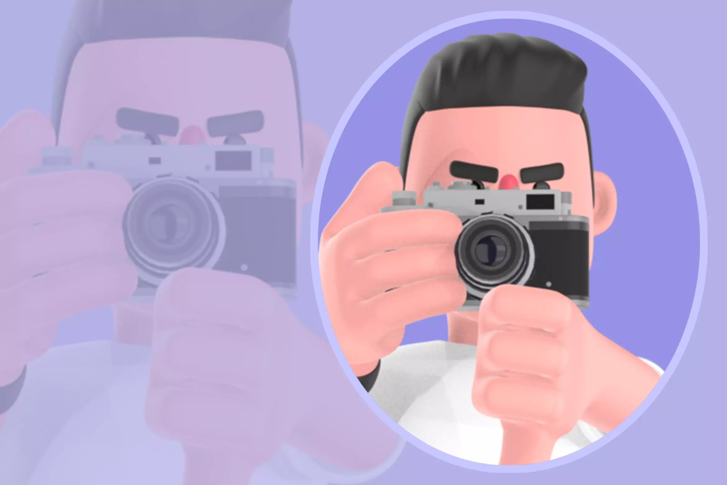 Stylized 3D Male Photographer Character - Thumbs Down Pose 3D model_0