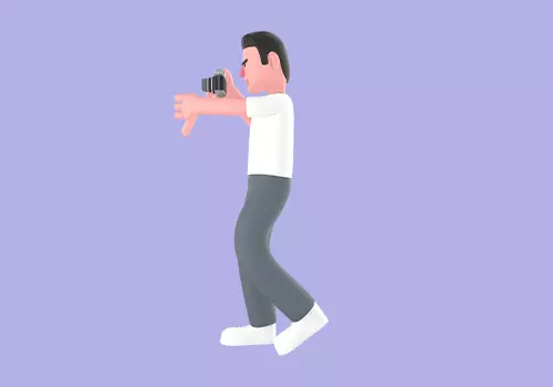 Stylized 3D Male Photographer Character - Thumbs Down Pose 3D model_2