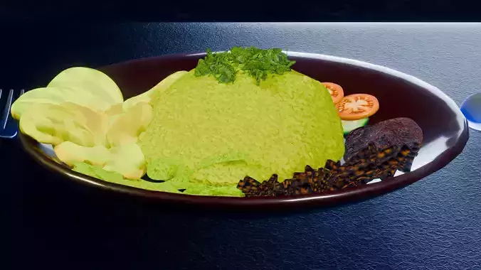Nasi Kuning 3D model 7