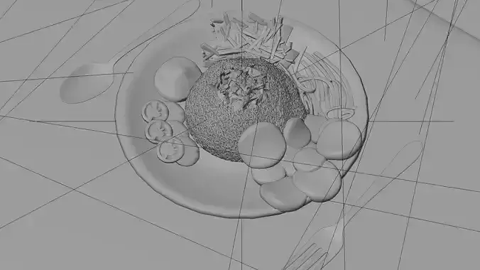 Nasi Kuning 3D model 5