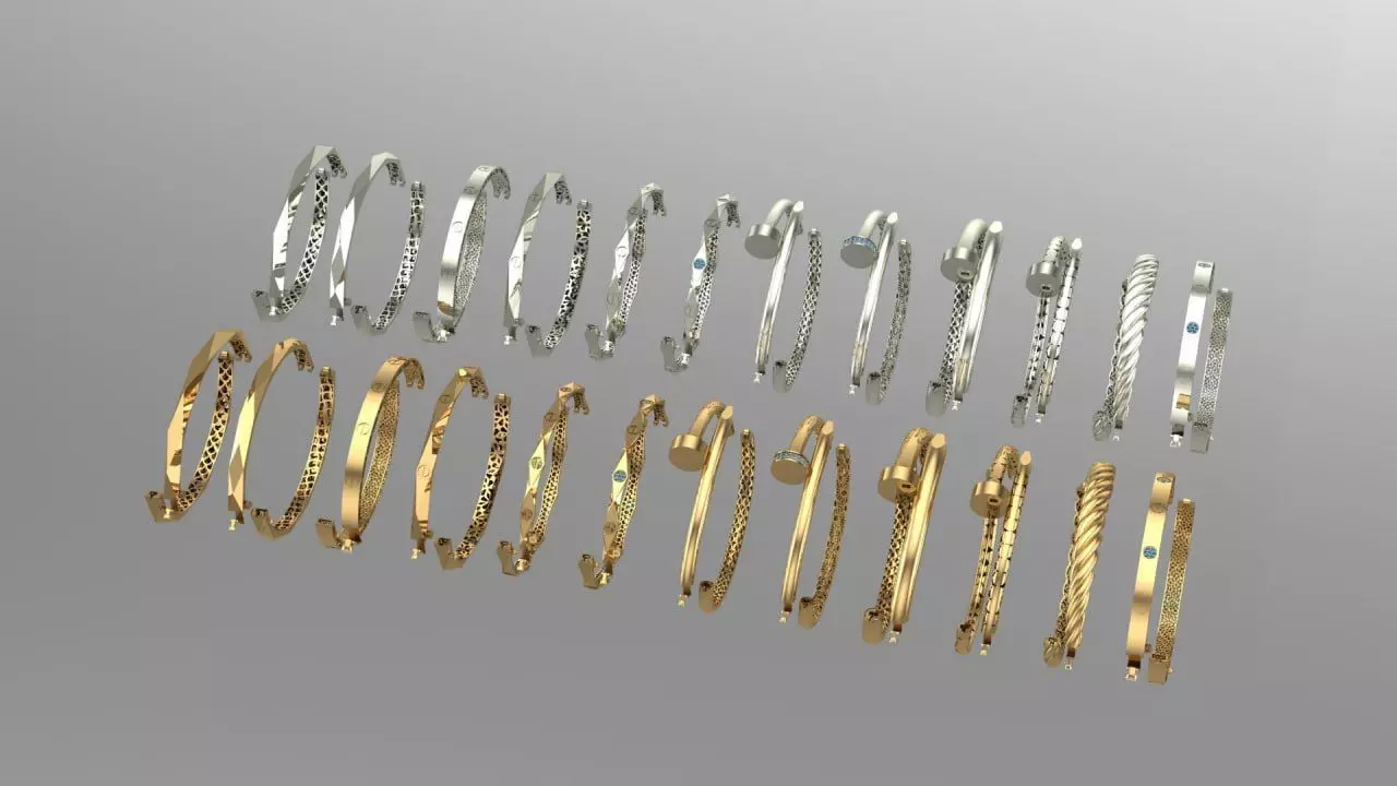 12 famous and similar models bracelet 3D print model_0