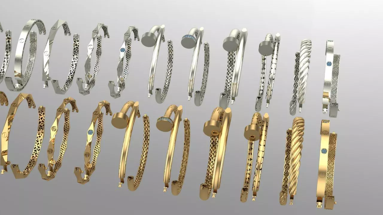 12 famous and similar models bracelet 3D print model_1