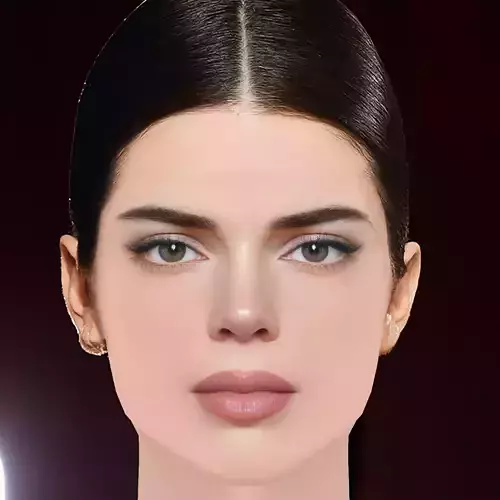 Kendall Jenner Head - No Hair - Low poly head for game