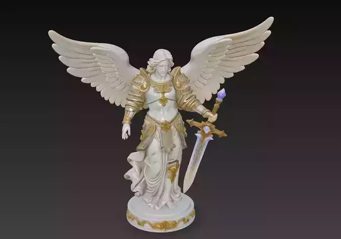 Heavenly Archangel Sentinel - Ornate Angel Statue with Sword