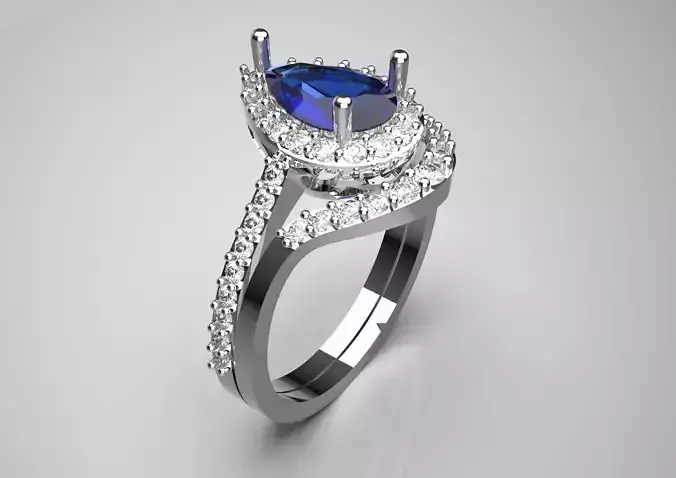 Magnificent Solitaire Engagement luxury STL 3D Ring wr0107