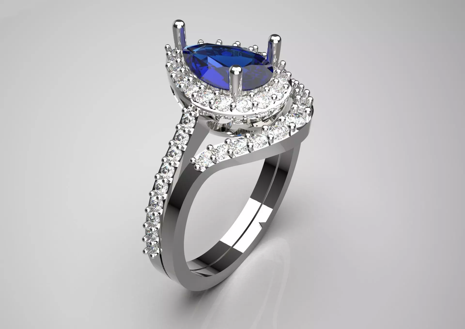 Magnificent Solitaire Engagement luxury STL 3D Ring wr0107 3D print model