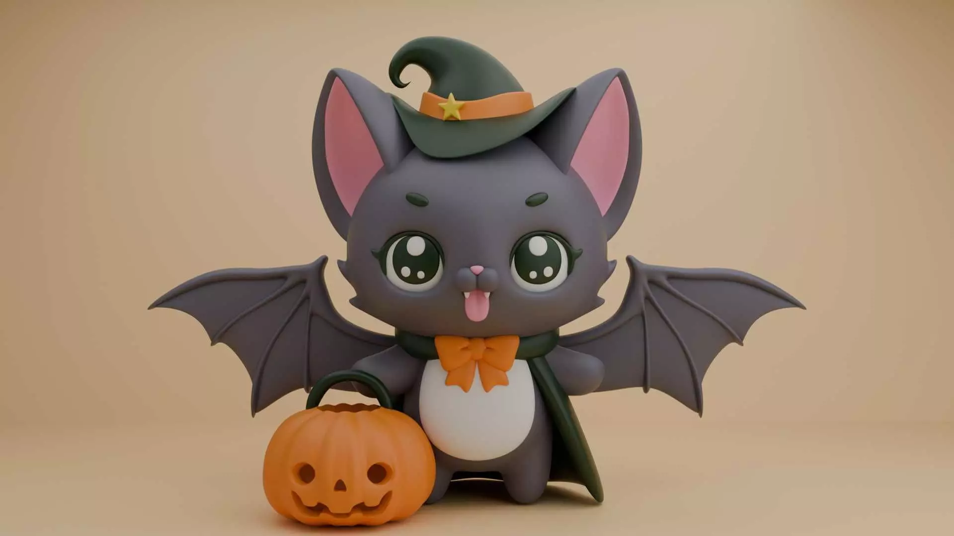 Halloween bat 04 3D print model_0
