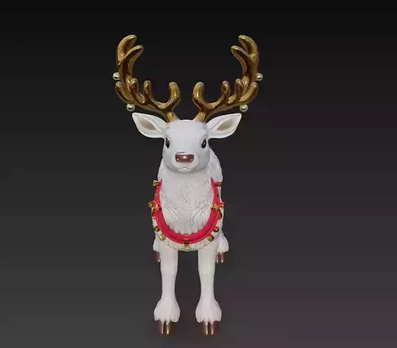 Charming Holiday Reindeer Stylized Christmas Deer Figurine Model