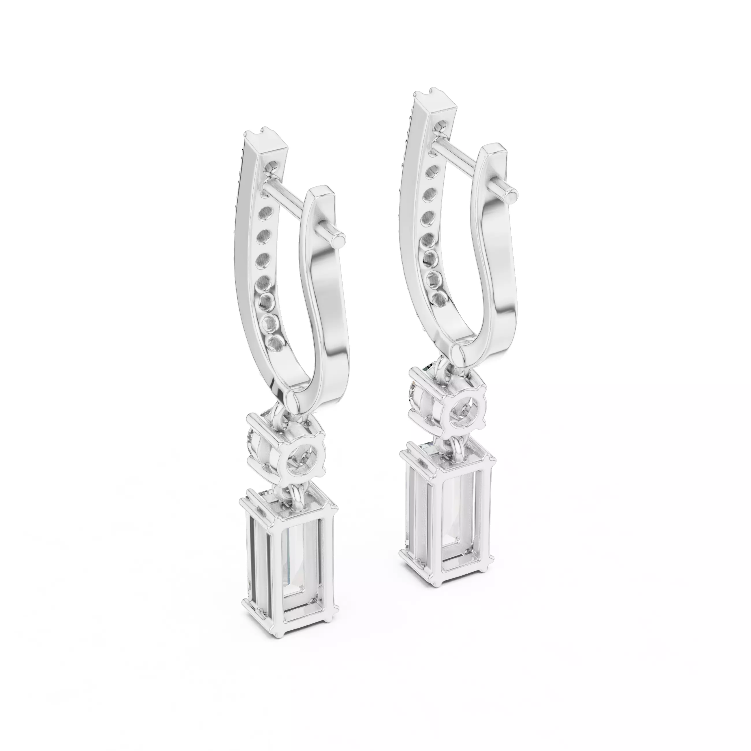 Bug Straight  Diamond Earring 3D print model_5