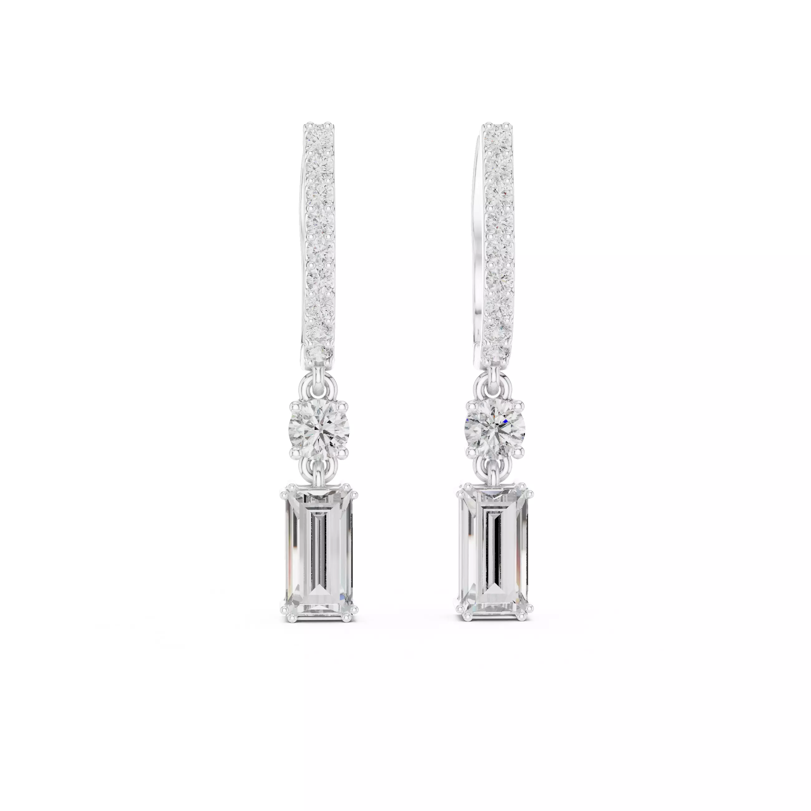 Bug Straight  Diamond Earring 3D print model_6