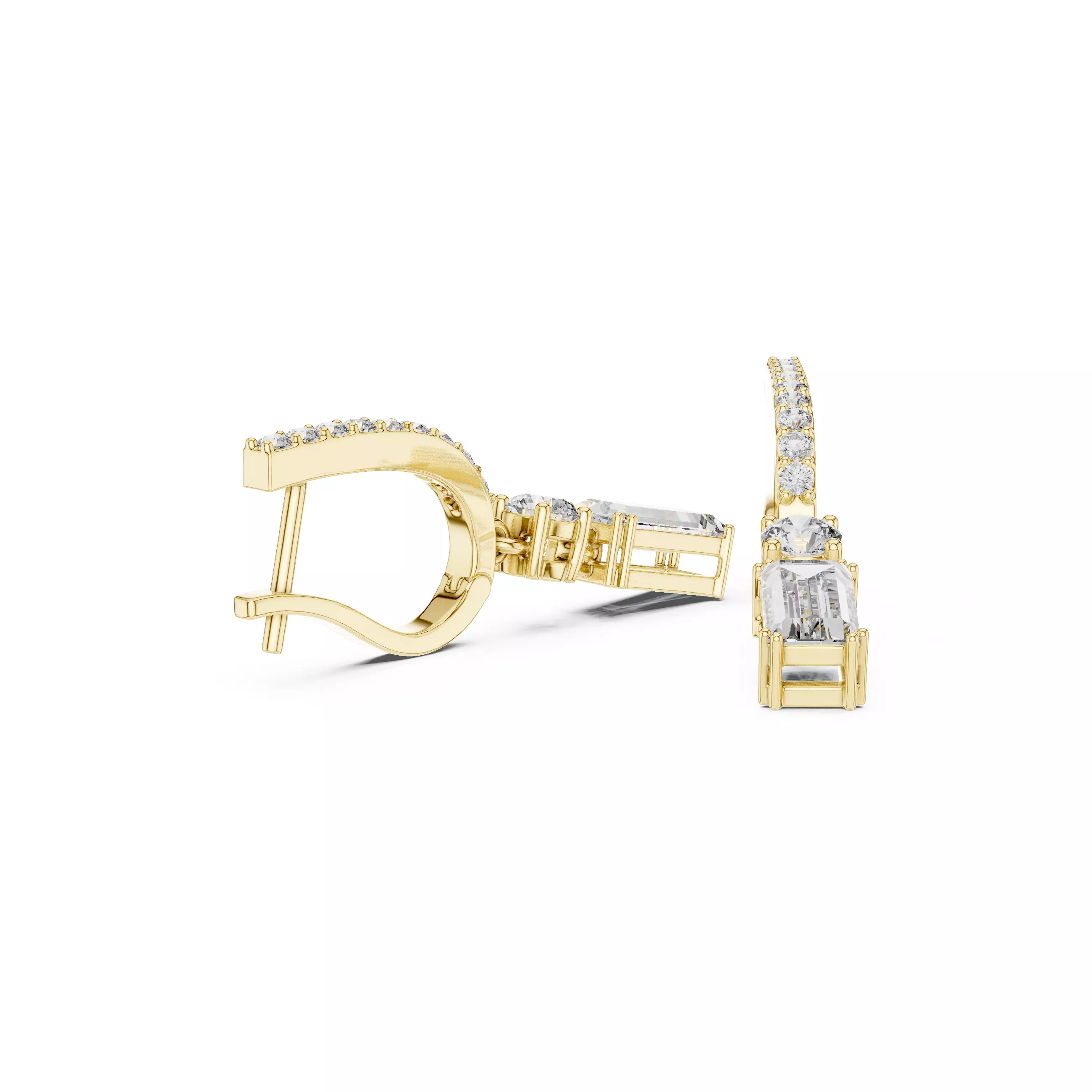 Bug Straight  Diamond Earring 3D print model_11