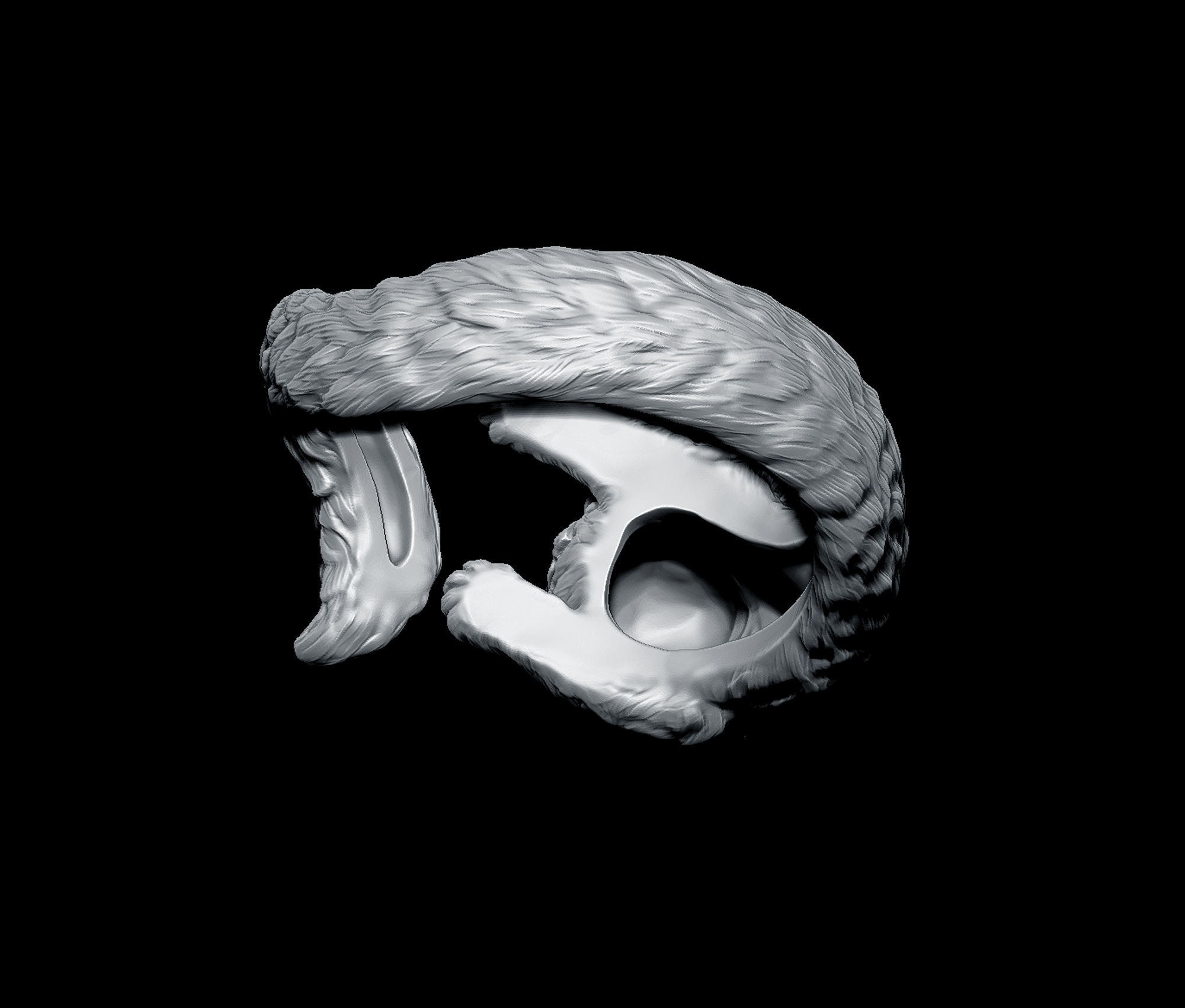 High detailed cat ring 3D print model_10