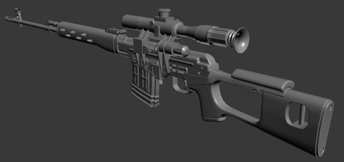 Dragunov - High poly rifle 3D model