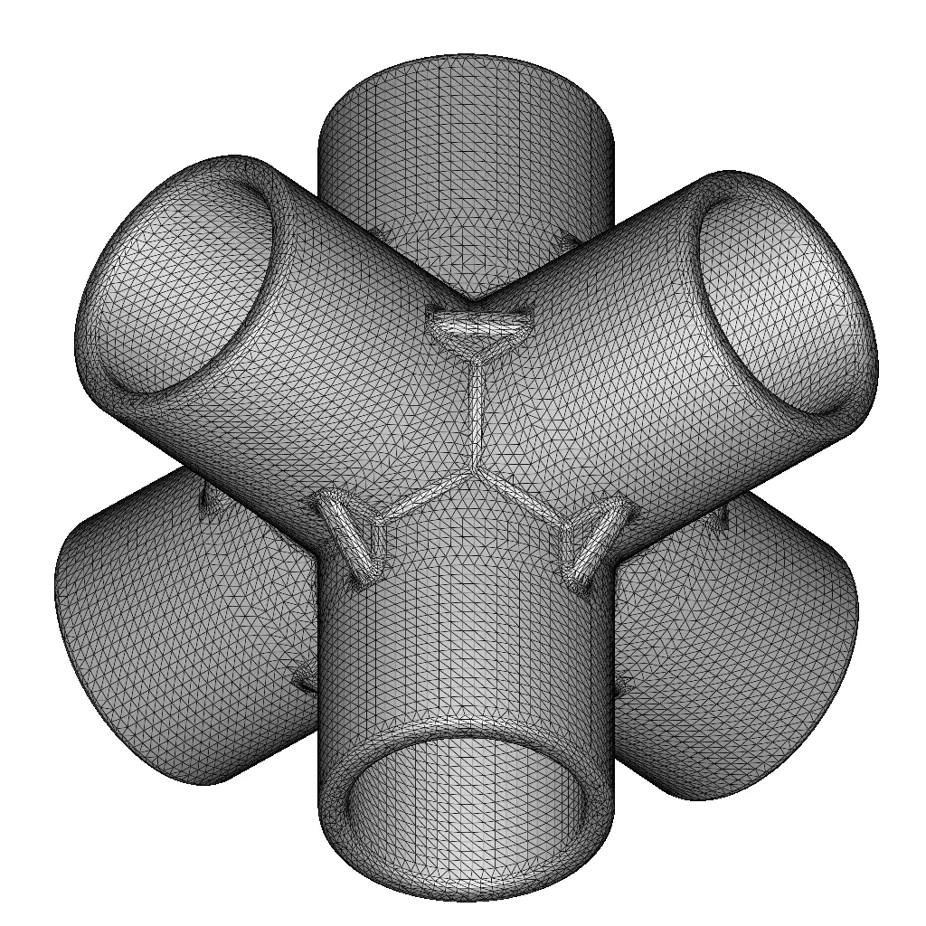 Plastic Six Way Fitting 3D model_4