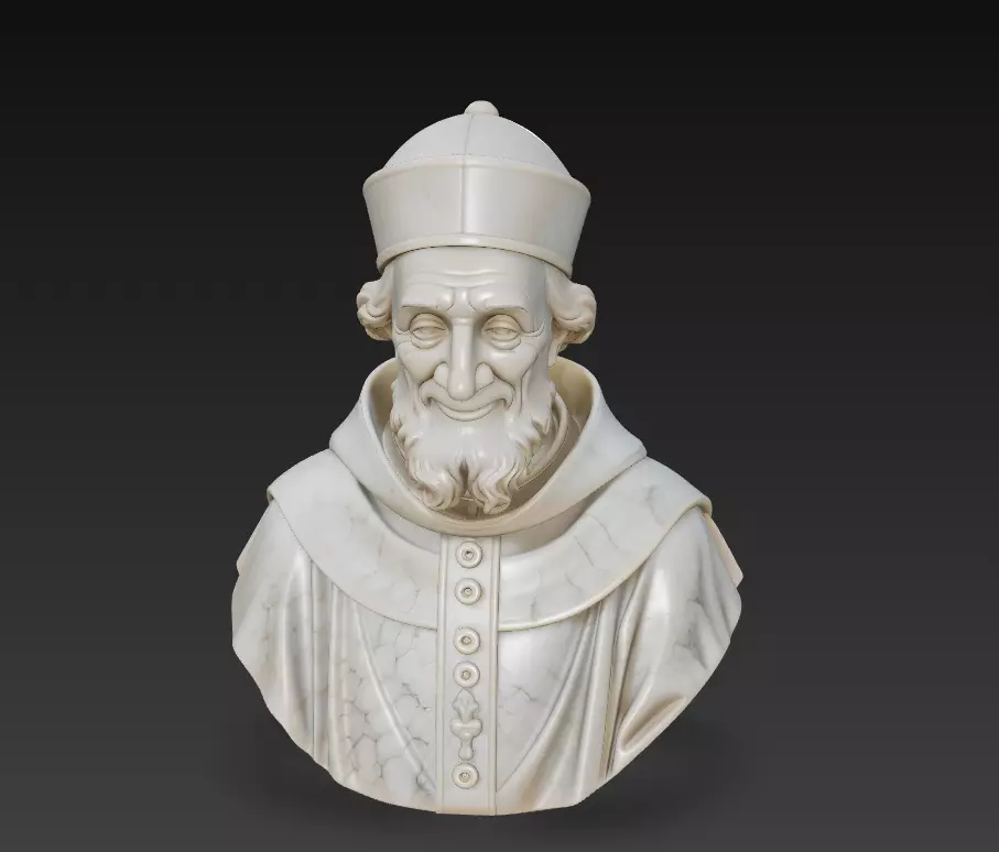 Smiling Marble Priest Bust - Classical Elder Sculpture 3D print model