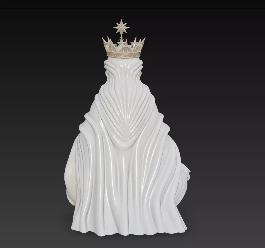Celestial Starborne Queen - Marble Divine Oracle Statue 3D Model 3D print model_6